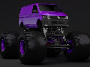 monster truck vw transporter 3D Model