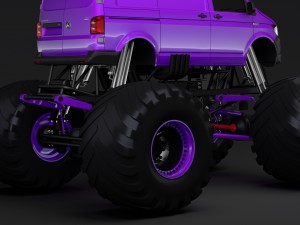 monster truck vw transporter 3D Model