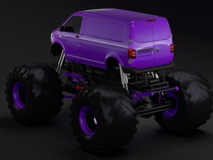 monster truck vw transporter 3D Model