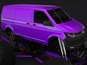 monster truck vw transporter 3D Model