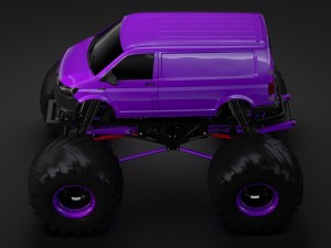 monster truck vw transporter 3D Model