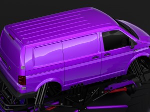 monster truck vw transporter 3D Model