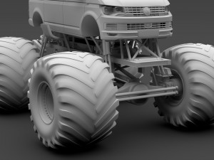 monster truck vw transporter 3D Model