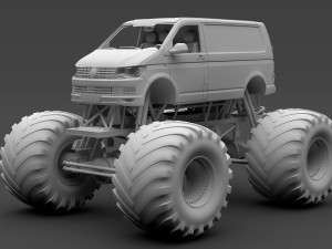 monster truck vw transporter 3D Model