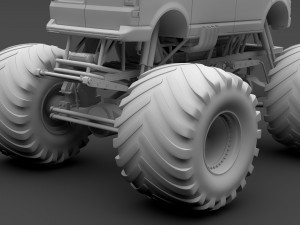 monster truck vw transporter 3D Model