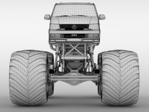 monster truck vw transporter 3D Model