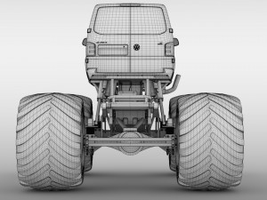 monster truck vw transporter 3D Model