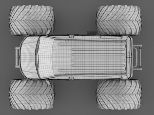 monster truck vw transporter 3D Model