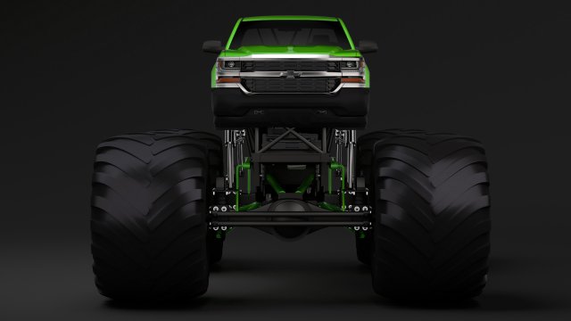 monster truck chevrolet silverado 3D 模型 .c4d .max .obj .3ds .fbx .stl .blend 