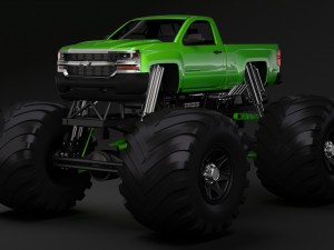 monster truck chevrolet silverado 3D 模型