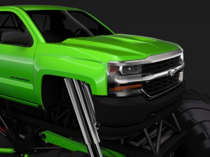 monster truck chevrolet silverado 3D 模型