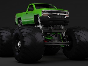 monster truck chevrolet silverado 3D 模型