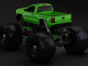 monster truck chevrolet silverado 3D 模型