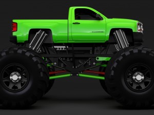 monster truck chevrolet silverado 3D 模型
