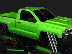 monster truck chevrolet silverado 3D 模型