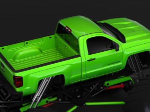 monster truck chevrolet silverado 3D 模型