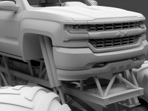 monster truck chevrolet silverado 3D 模型