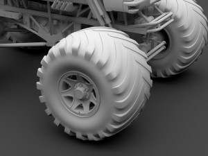 monster truck chevrolet silverado 3D 模型