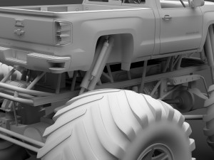 monster truck chevrolet silverado 3D 模型