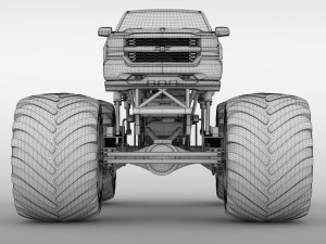monster truck chevrolet silverado 3D 模型