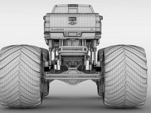 monster truck chevrolet silverado 3D 模型