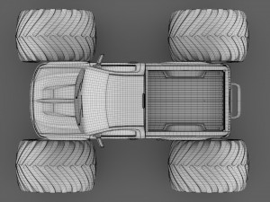 monster truck chevrolet silverado 3D 模型