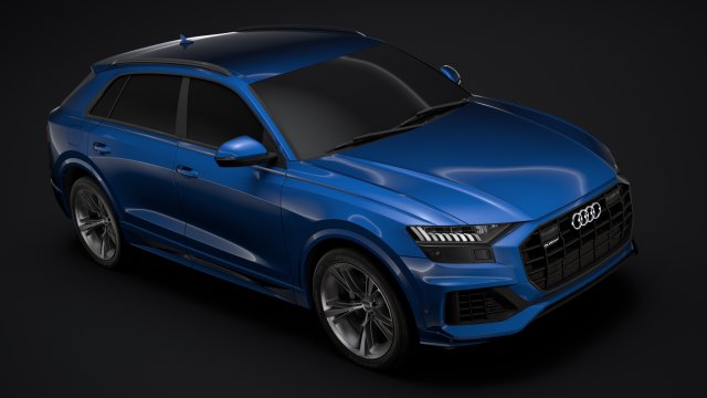 audi q8 55 tfsi quattro 2018 3D Model .c4d .max .obj .3ds .fbx .stl .blend 