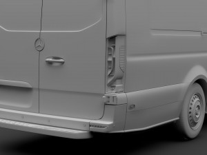 mercedes benz sprinter panel van l4h3 rwd 2019 3D Model