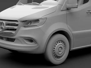 mercedes benz sprinter panel van l4h2 rwd 2019 3D Model