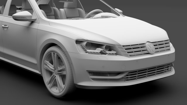 Volkswagen Passat (B7) with HQ interior 2014 3D model