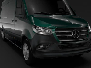mercedes benz sprinter panel van l3h3 rwd 2019 3D Model