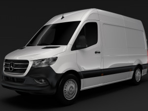 mercedes benz sprinter panel van l3h3 rwd 2019 3D Model