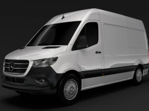 mercedes benz sprinter panel van l3h3 rwd 2019 3D Model
