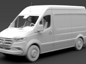 mercedes benz sprinter panel van l3h3 rwd 2019 3D Model