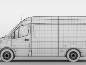 mercedes benz sprinter panel van l3h3 rwd 2019 3D Model