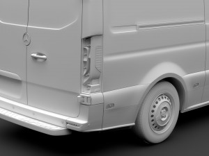 mercedes benz sprinter panel van l3h3 rwd 2019 3D Model