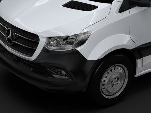 mercedes benz sprinter panel van l2h1 rwd 2019 3D Модель