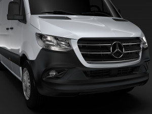 mercedes benz sprinter panel van l2h1 rwd 2019 3D Модель