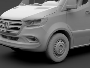 mercedes benz sprinter panel van l2h1 rwd 2019 3D Модель