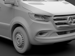mercedes benz sprinter panel van l2h1 rwd 2019 3D Модель