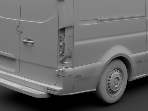 mercedes benz sprinter panel van l2h1 rwd 2019 3D Модель