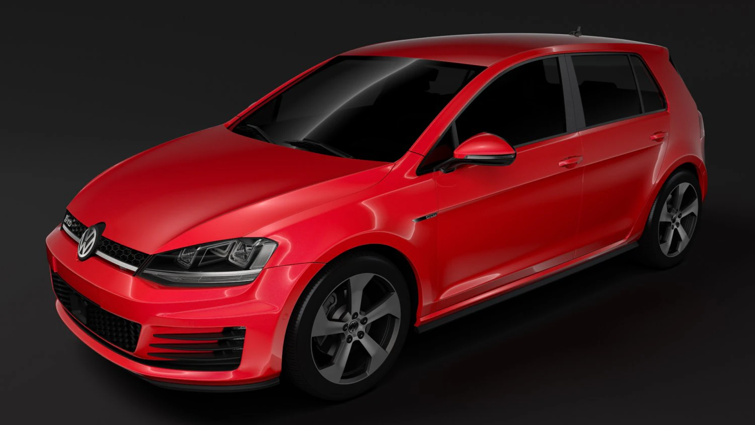 volkswagen golf 7 gtd 5d 2016 3D Model .c4d .max .obj .3ds .fbx .stl .blend 