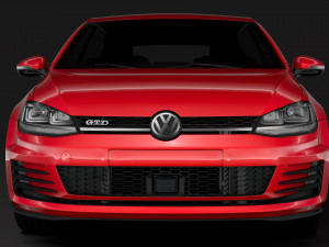 volkswagen golf 7 gtd 5d 2016 3D Модель