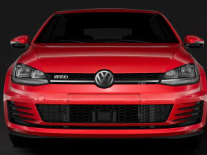 volkswagen golf 7 gtd 5d 2016 3D Model