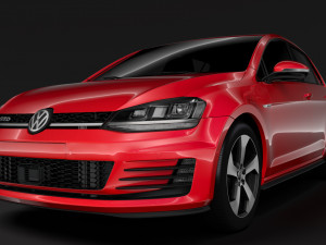 volkswagen golf 7 gtd 5d 2016 3D Модель