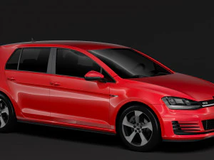 volkswagen golf 7 gtd 5d 2016 3D Model