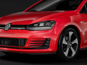 volkswagen golf 7 gtd 5d 2016 3D Model