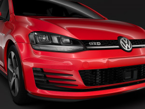 volkswagen golf 7 gtd 5d 2016 3D Модель