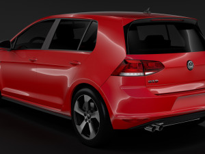 volkswagen golf 7 gtd 5d 2016 3D Модель