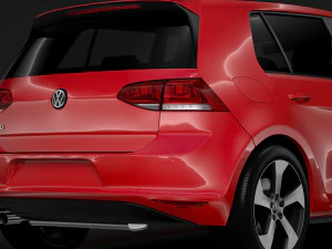 volkswagen golf 7 gtd 5d 2016 3D Model